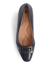 Pavers Blue Heeled Court Shoes - Image 4 of 5