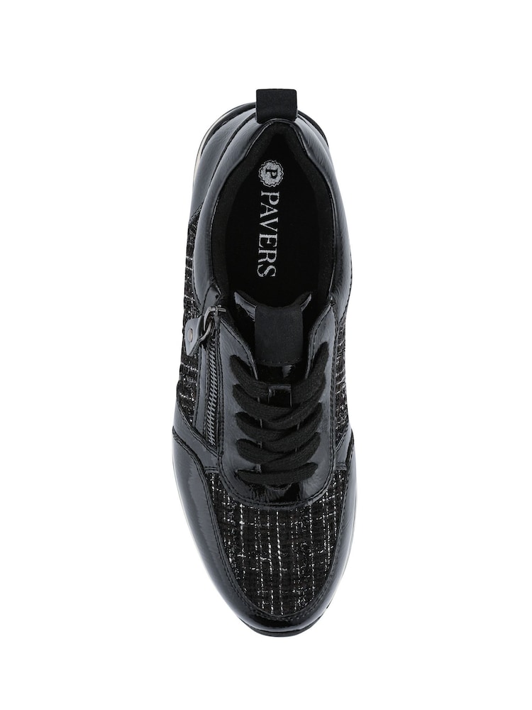 Pavers Black Zip-Up Laced Trainers - Image 5 of 5 Pavers Black Zip-Up Laced Trainers - Image 5 of 5