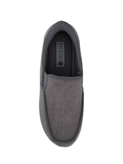 Pavers Grey Extra Wide Corduroy Slippers - Image 4 of 5