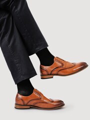 بني - حذاء أنيق برباط رجالي من Pavers - صورة 1 من 5