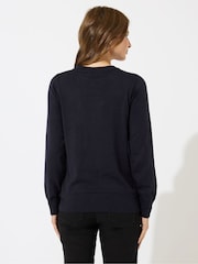 M&Co Blue Christmas Tree Sequin Jumper - Image 3 of 5