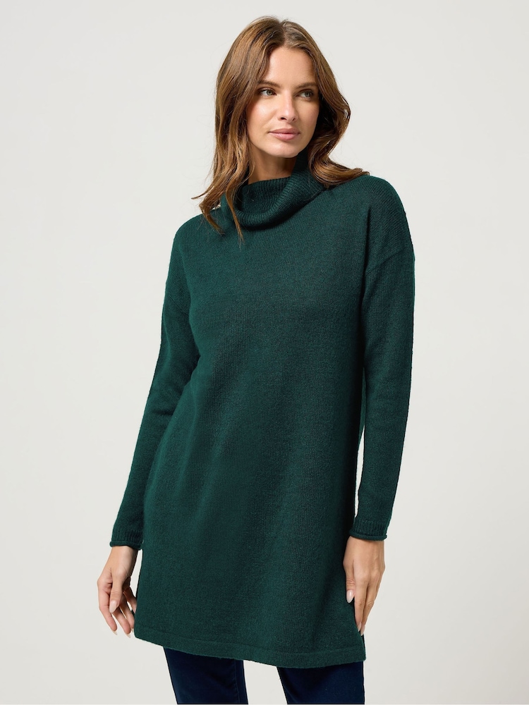 M&Co Green Roll Neck Tunic - Image 1 of 5