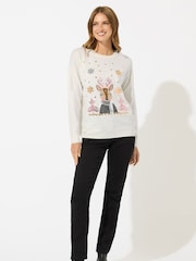 M&Co White Reindeer Christmas Jumper - Image 2 of 5
