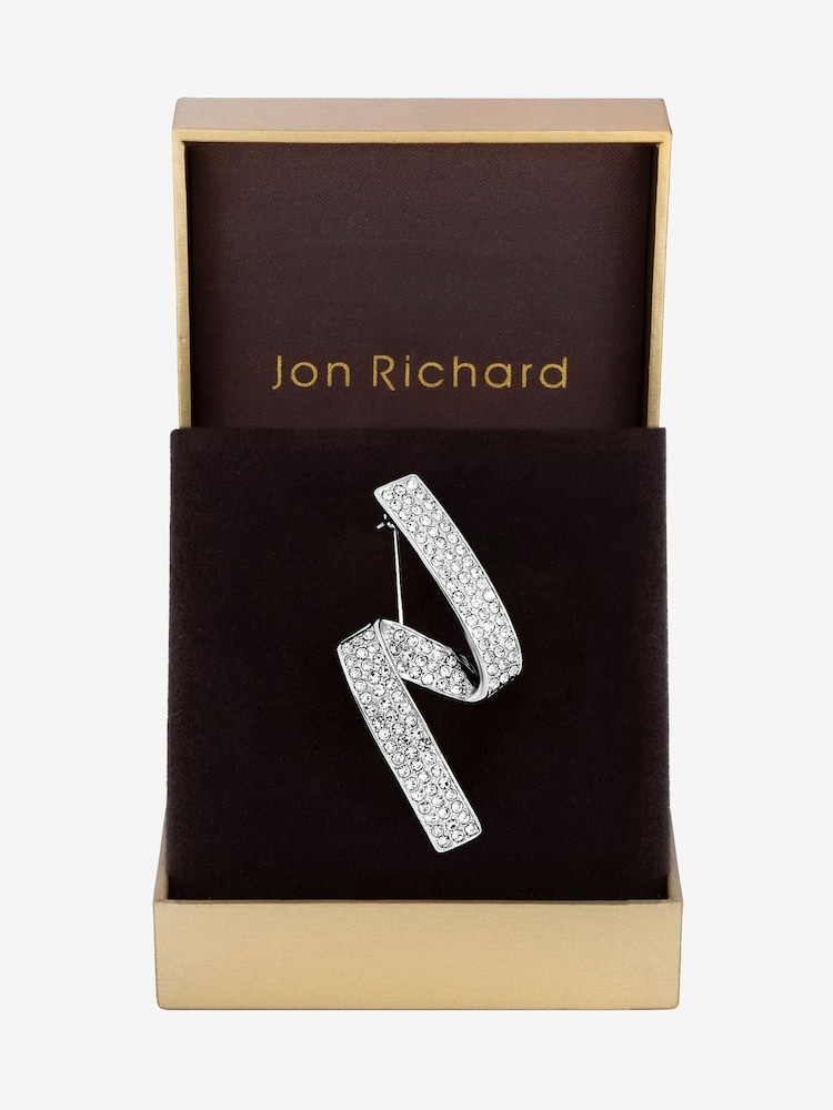 Jon Richard Silver Plated Contempoary Pave Brooch Gift Box Set - Image 2 of 2