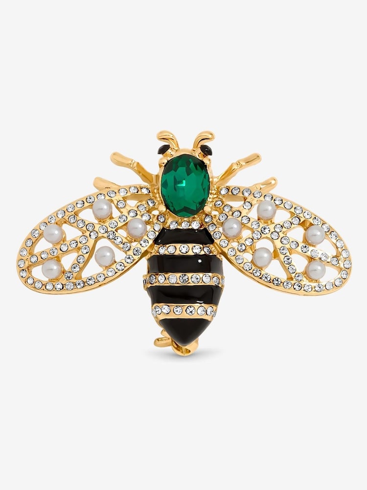 Jon Richard Gold Plated and Crystal Bumble Bee Brooch Gift Box Set - Image 2 of 3