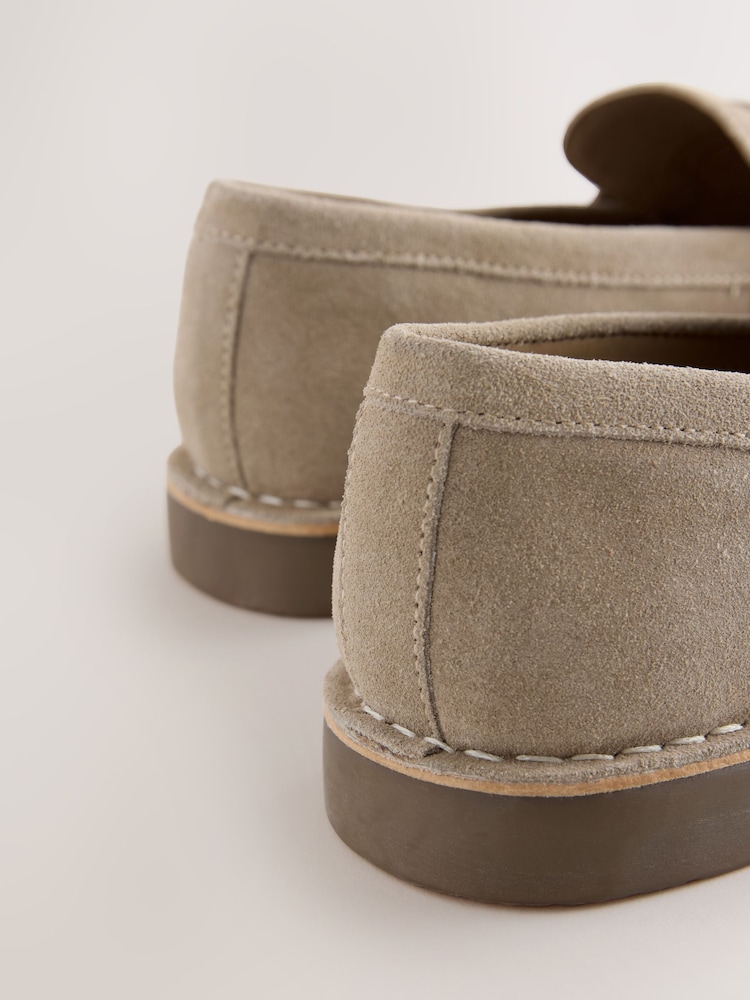 Buy Stone Casual Suede Loafers from Next USA display picture 3