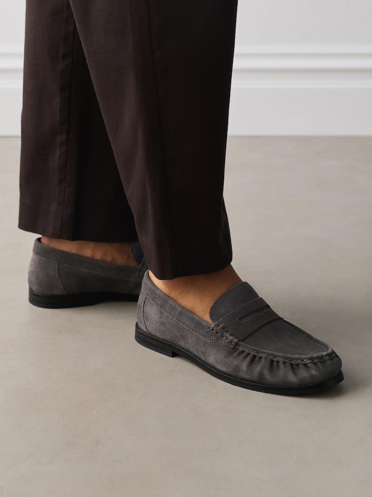 Mink Brown N. Premium Suede Penny Loafers - Image 1 of 2