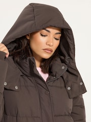Castanho - PixieGirl Petite Hooded Midi Puffer Coat - Imagem 4 de 5