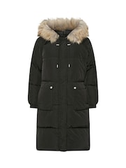 Preto - PixieGirl Petite Hooded Midi Puffer Coat - Imagem 5 de 5