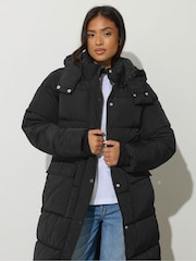Preto fosco - PixieGirl Petite Hooded Midi Puffer Coat - Imagem 2 de 6