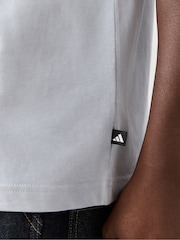 adidas Grey/Blue Summer Slides Relax Graphic T-Shirt - Image 4 of 6