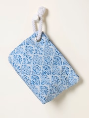 FatFace Light Blue Shell Print Travel Wash Bag - Image 2 of 2