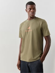 adidas Khaki Green Climacool City Tech Illustration Graphic T-Shirt - Image 3 of 5