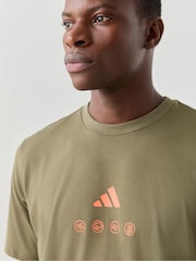 adidas Khaki Green Climacool City Tech Illustration Graphic T-Shirt - Image 4 of 5
