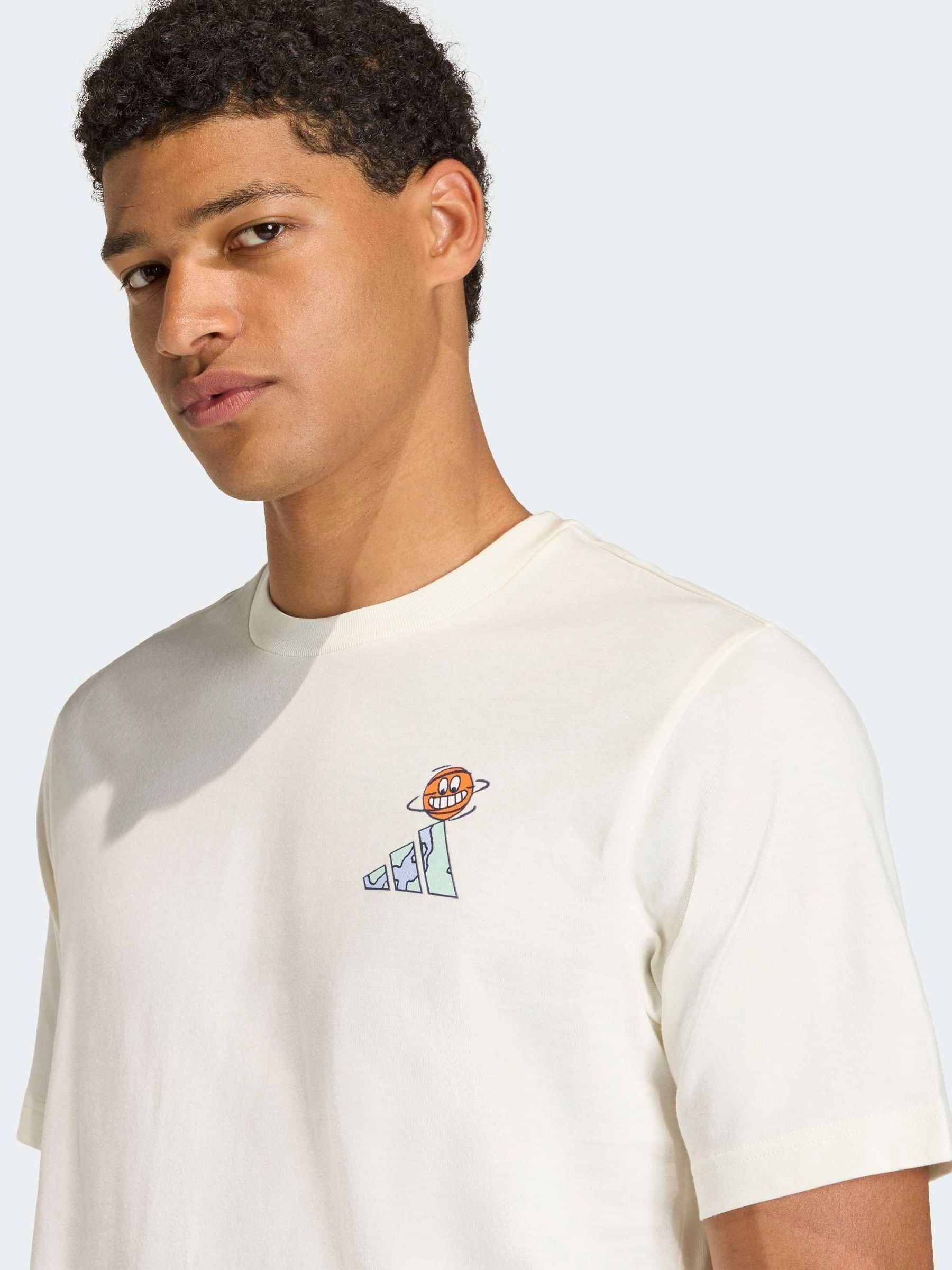 Buy adidas Cream Earth Day Basketball Graphic T-Shirt from Next USA