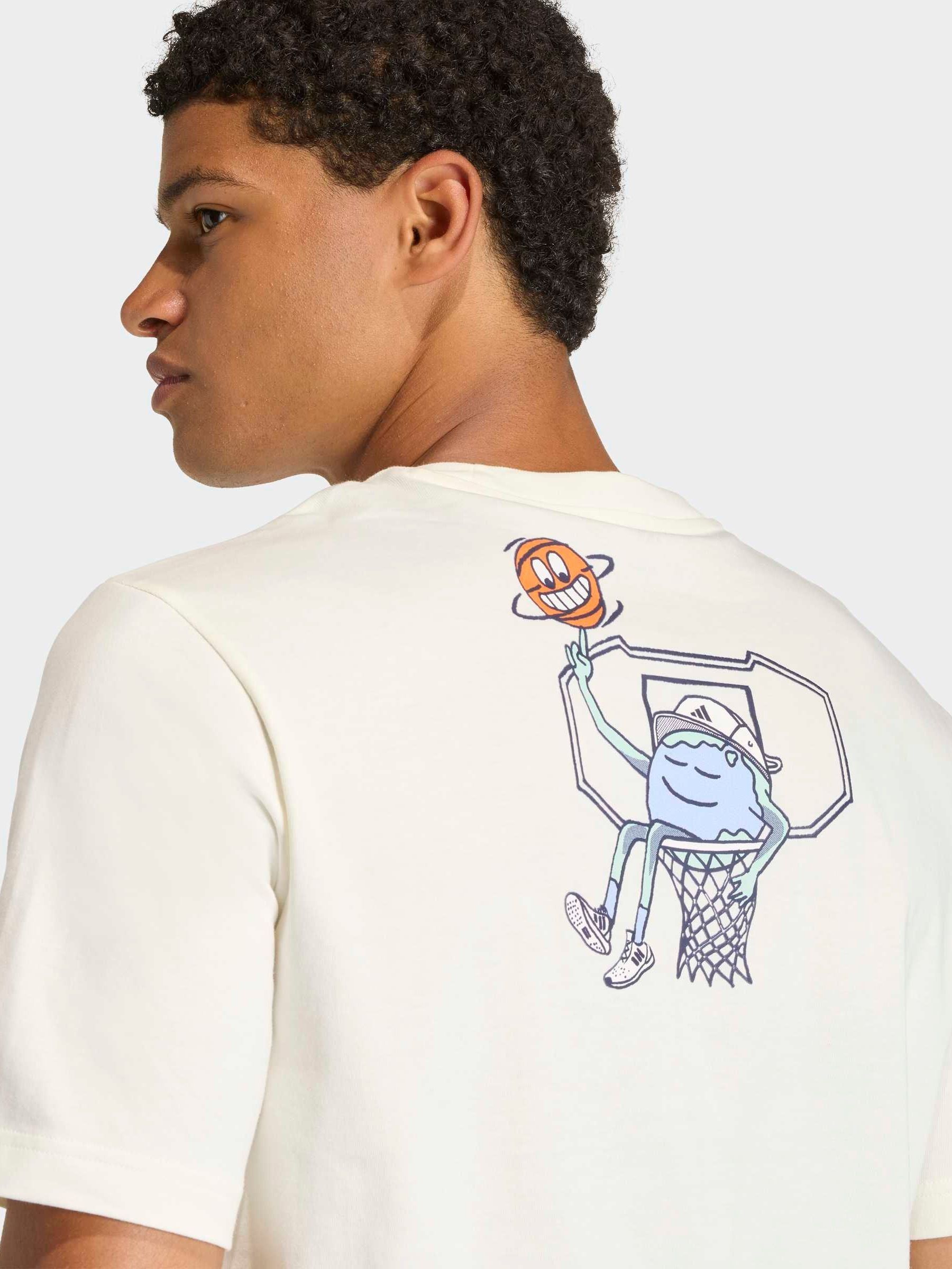 Buy adidas Cream Earth Day Basketball Graphic T-Shirt from Next USA