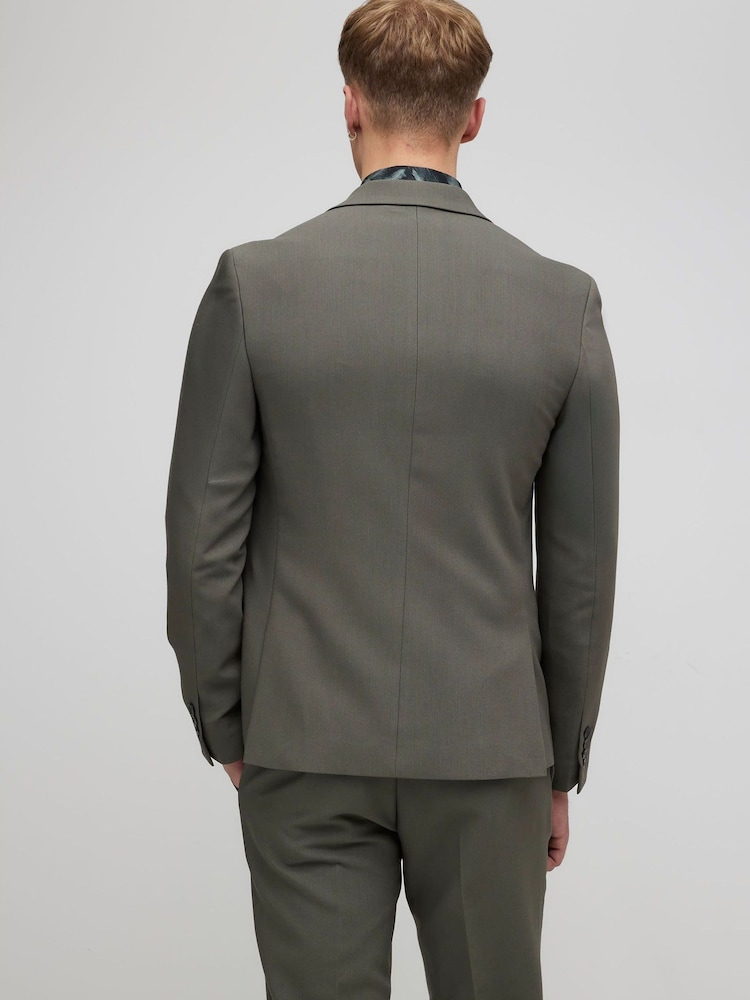 River Island Green Skinny Fit Suit Jacket - Image 2 of 4