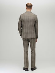 River Island Brown Slim Fit Heritage Check Suit Trousers - Image 2 of 4