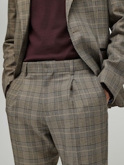 River Island Brown Slim Fit Heritage Check Suit Trousers - Image 4 of 4