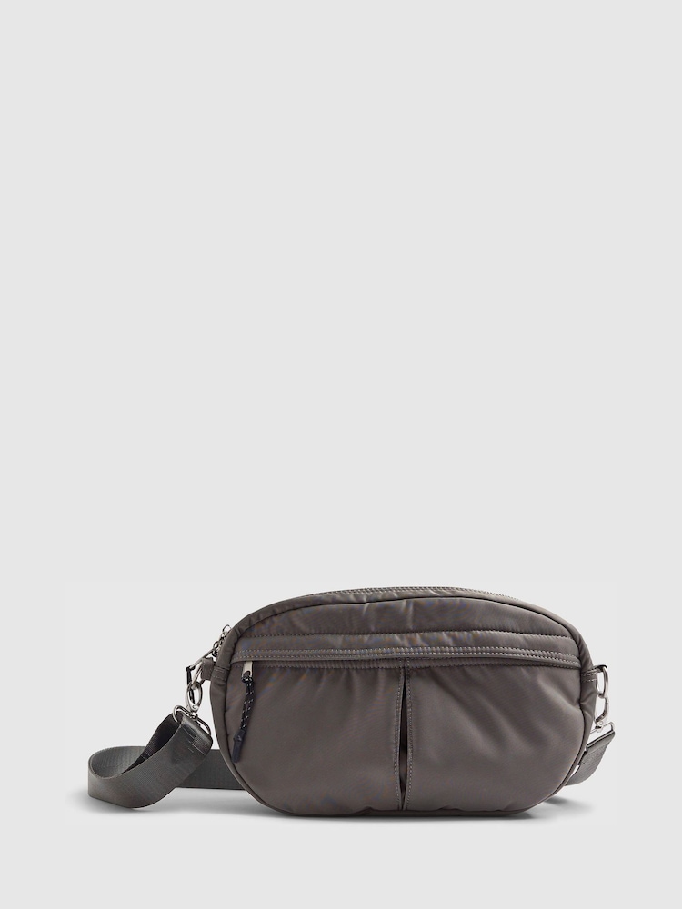 River Island Grey Cross-Body Bum Bag - Image 1 of 5
