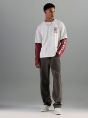 River Island Brown Loose Fit  Washed Jeans - Image 2 of 4