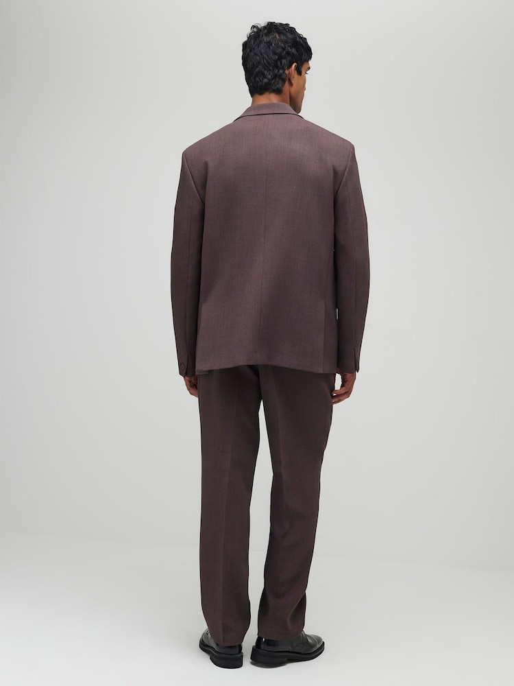 River Island Purple Relaxed Fit Pleated Suit Trousers - Image 2 of 4