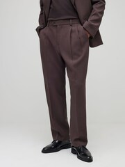 River Island Purple Relaxed Fit Pleated Suit Trousers - Image 3 of 4