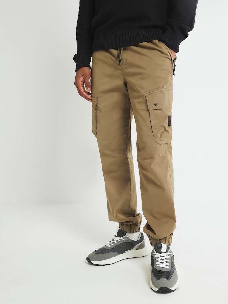 River Island Green Regular Fit Stretch Cargo Trousers - Image 1 of 4