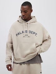 River Island Cream Palais Dept Oversized Hoodie - Image 1 of 4