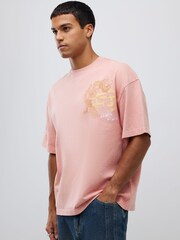 River Island Pink Oversized Japanese Element T-Shirt - Image 1 of 4