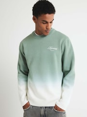 River Island Green Ombre Printed Regular Fit Jumper - Image 1 of 4