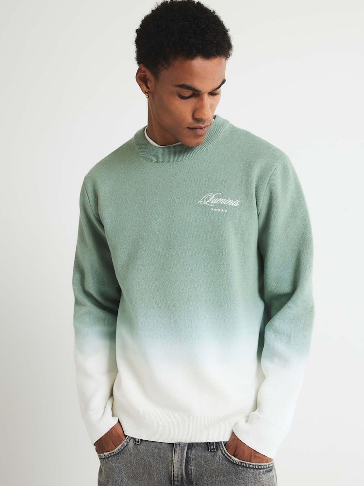 River Island Green Ombre Printed Regular Fit Jumper - Image 1 of 4
