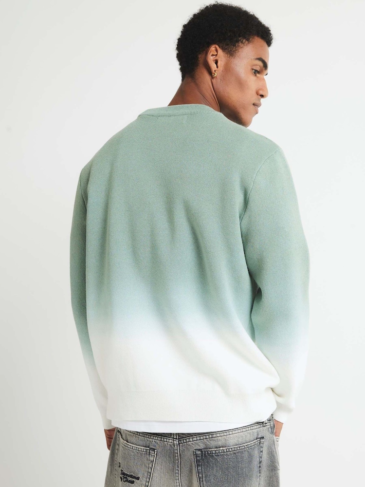 River Island Green Ombre Printed Regular Fit Jumper - Image 2 of 4