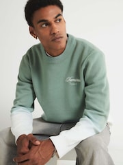 River Island Green Ombre Printed Regular Fit Jumper - Image 4 of 4