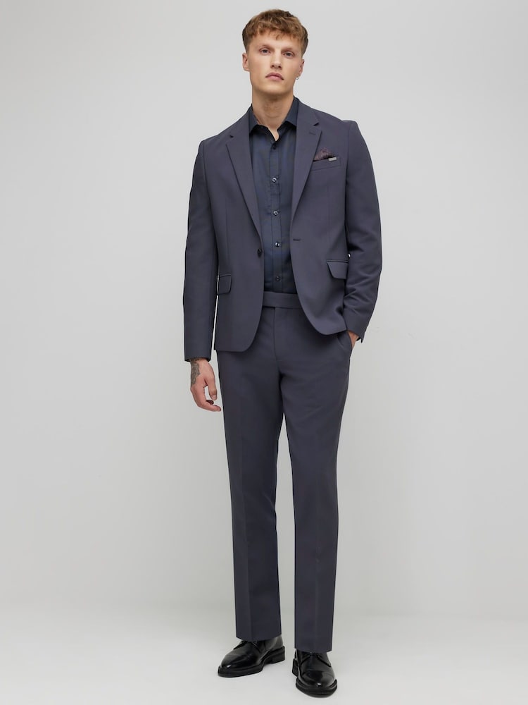 River Island Blue Skinny Fit Suit Trousers - Image 1 of 4