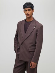 River Island Purple Relaxed Fit Wrap Suit Jacket - Image 1 of 4