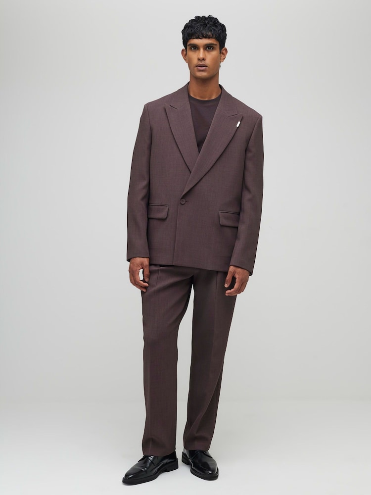 River Island Purple Relaxed Fit Wrap Suit Jacket - Image 2 of 4