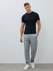 River Island Black Short Sleeve Muscle Fit Knitted Shirt - Image 3 of 4
