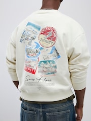 River Island Cream Swiss Ski Badge Regular Fit Sweatshirt - Image 2 of 4