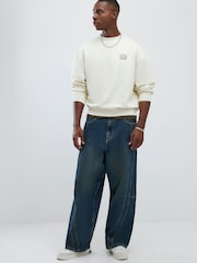 River Island Cream Swiss Ski Badge Regular Fit Sweatshirt - Image 3 of 4