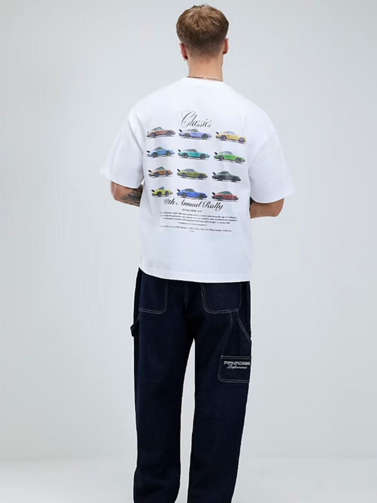River Island White Short Sleeve Tipped Muscle Fit Shirt - Image 2 of 5