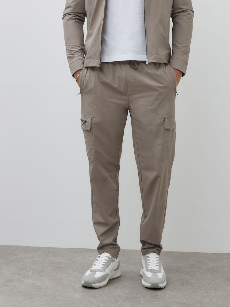 River Island Brown Skinny Fit Stretch Cargo Trousers - Image 1 of 4 River Island Brown Skinny Fit Stretch Cargo Trousers - Image 1 of 4
