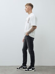 River Island Black Slim Fit Washed Stretch Jeans - Image 2 of 4