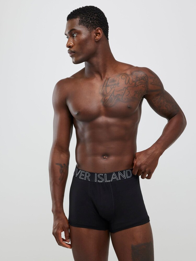 River Island Black Waist Band Trunks 5 Pack - Image 2 of 3