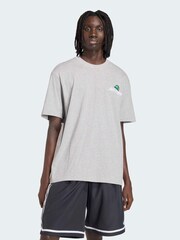 adidas Light Grey Loose Graphic Fresher 18 T-Shirt - Image 1 of 5