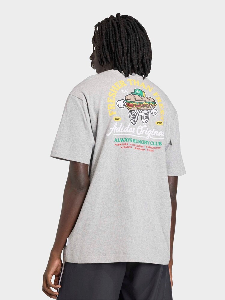 adidas Light Grey Loose Graphic Fresher 18 T-Shirt - Image 2 of 5