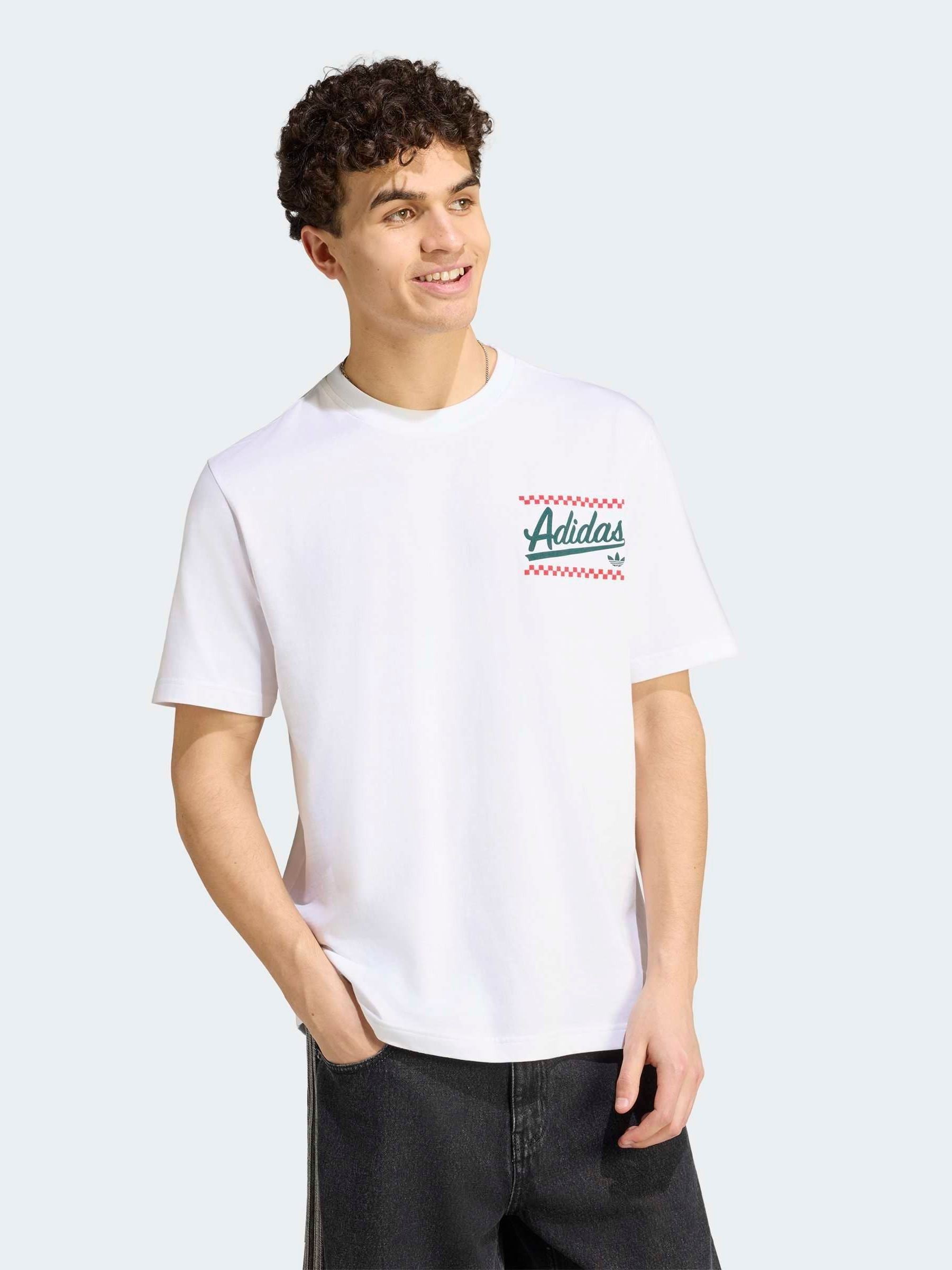 Buy adidas White Loose Graphic Pizza 20 T-Shirt from the Next UK