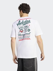 adidas White Loose Graphic Pizza 20 T-Shirt - Image 3 of 7