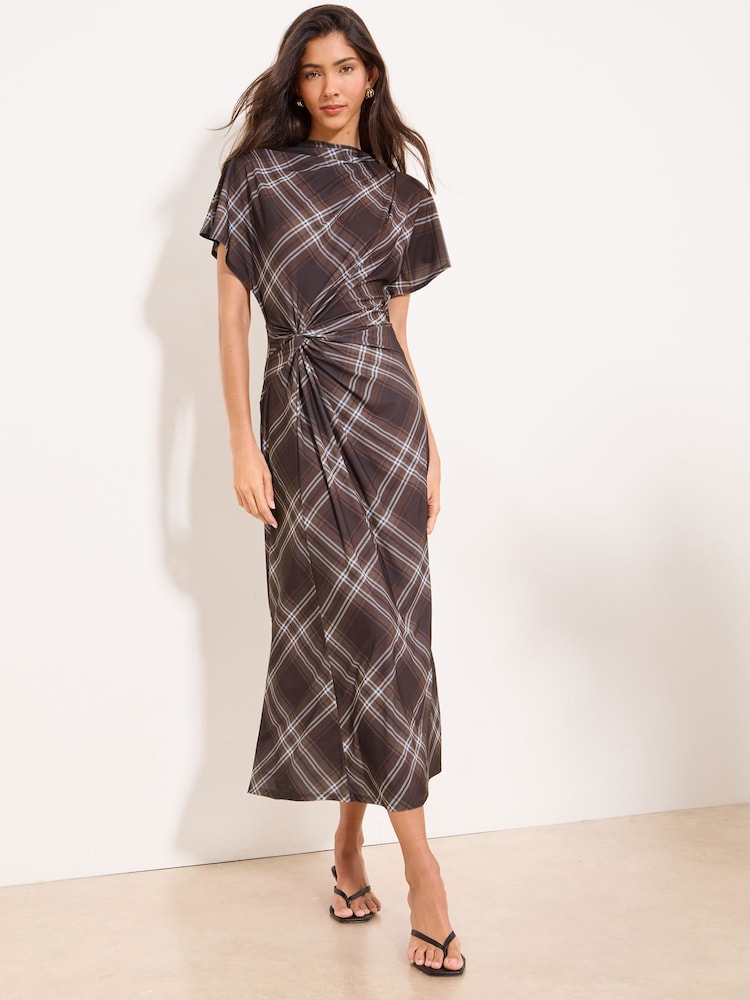 Lipsy Check Knot Side Midi Dress - Bild 1 von 5