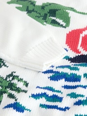 Weiß/Mehrfarbig - Baumwollpullover mit Landschaftsmotiv - Bild 7 von 8